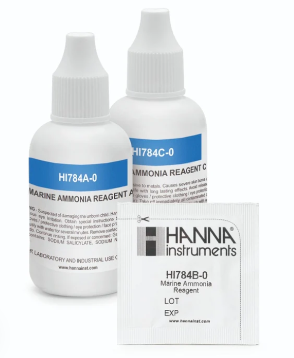 Hanna Instruments Reragents Hanna instrument Marine Ammonia HC Checker Reagents (25 tests) - HI784 ...