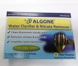 Algone Aquarium Water Clarifier and Nitrate Remover (Large)- 6 filter pouches