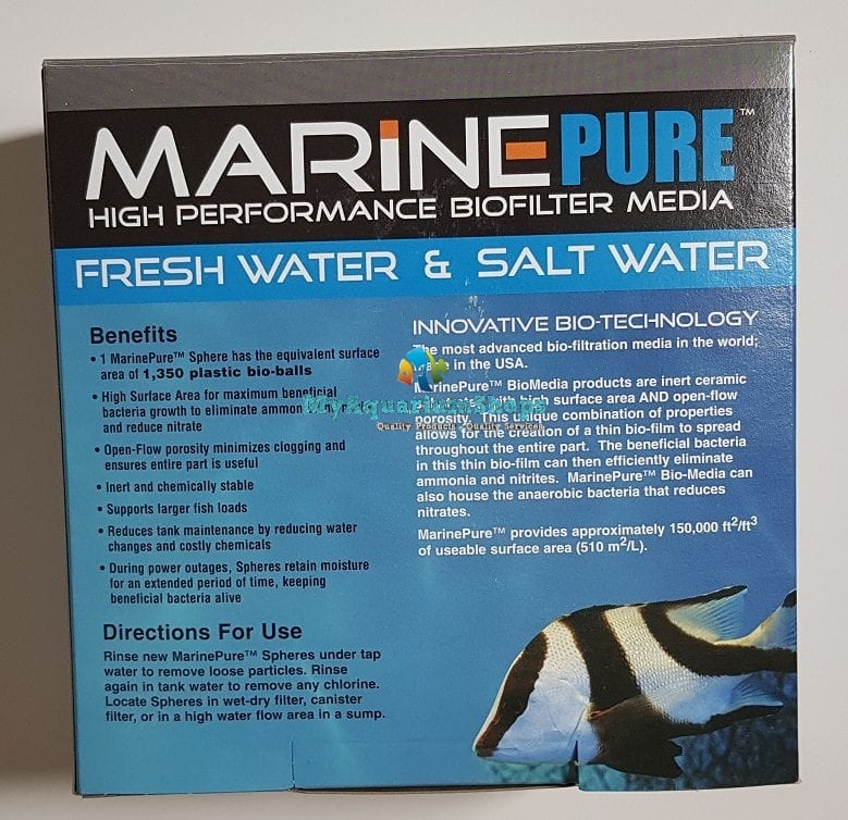 MarinePure High Performance Biofilter Media MP2C (1/2 Cubic Foot MarinePure High Performance Biofilter Media MP2C (1/2 Cubic Foot